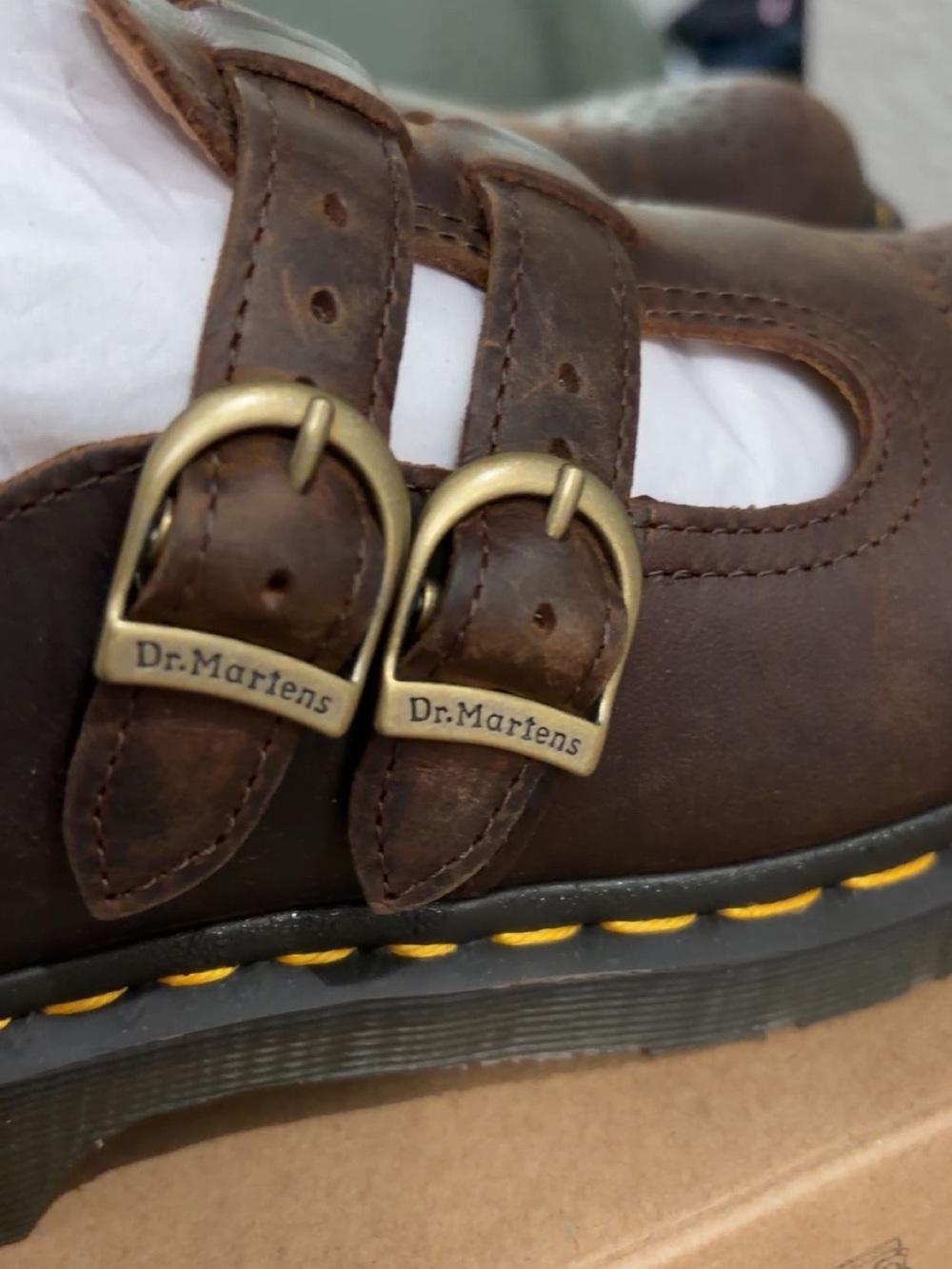 New Dr. Martens Brown Mary Jane Shoes - Picture 5 of 7